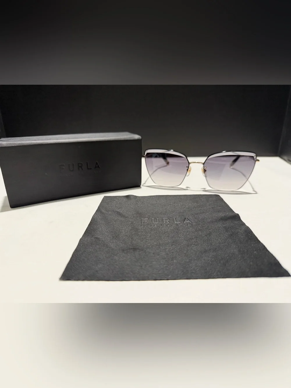 Furla Women's Black to Gray Gradient Cat-Eye Sunglasses‎ SFU403N